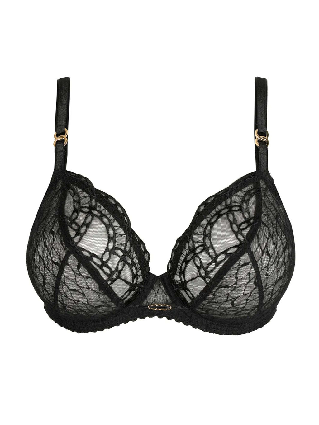 Primadonna-Plunge Rintaliivi-Naica-musta, tuote mallilla, etuopuolelta.