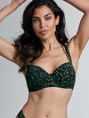 Marlies Dekkers-Rhapsody-balconette rintaliivi-black-green-leopard-kuva etupuolelta.