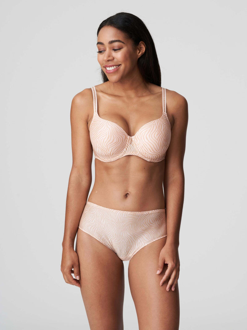Prima Donna Twist Avellino-korkeavyötäröinen alushousu, väri pearly pink, kokovartalokuva edestä.